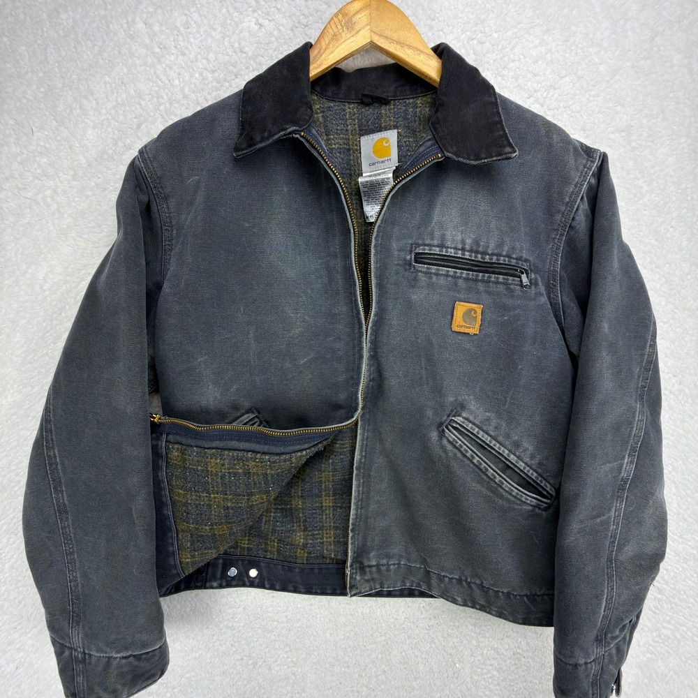 Carhartt Detroit Jacket Blanket Lined Mens Medium J97 PTL Petrol Gray - Picture 1 of 16